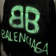 Balenciaga Back BB Graffiti Print Fashion Denim Jacket Blue Retro Style Man Jacket Coat High Quality Casual Men's Tops