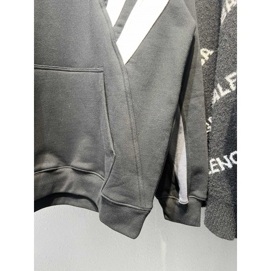 Balenciaga Autumn Winter Velvet Mixed Stripe Hoodies Male Female Tops Big Size Sports Clothes For Women 