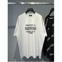 Balenciaga Summer Concise Cotton Front print Round Neck T Shirts Men Women Tops Oversized Women Clothes