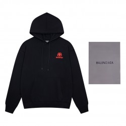 Balenciaga Autumn Winter Big Size Hoodies Front Embroider Color Black White Concise Style Male Famale High Quality Tops