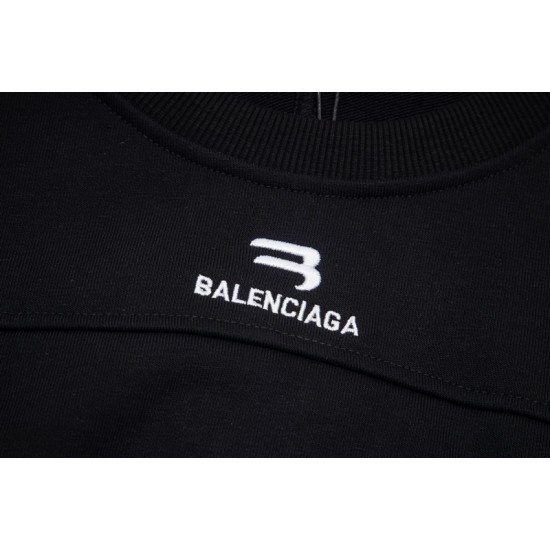 Balenciaga Autumn Winter Big Size Sweatshirt O-neck Black White Gray Mixed Color Front Embroider Concise Style Male Famale High Quality Tops