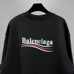 Balenciaga Autumn Winter Cotton Cola Embroider Front And Back O Neck Sweatshirt Men Women's Tops Oversized Women Clothes