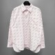 Balenciaga Spring Autumn Cotton Letters Full Print Long Sleeve Shirt Button Coat Men Women's Tops Oversized Women Clothes