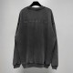 Balenciaga Autumn Winter Cotton Front Tape Ink Print O Neck Sweatshirt Men Women's Tops Big Sized Women Clothes