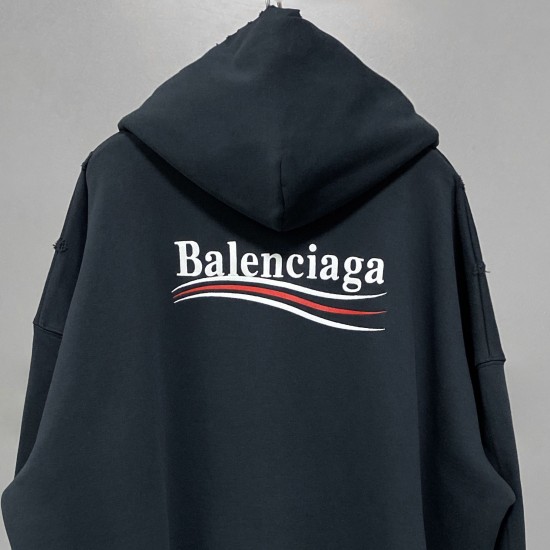 Balenciaga Autumn Winter Big Size Hoodeis Print Color Black 100% Cotton Casual Style Male Famale High Quality Tops