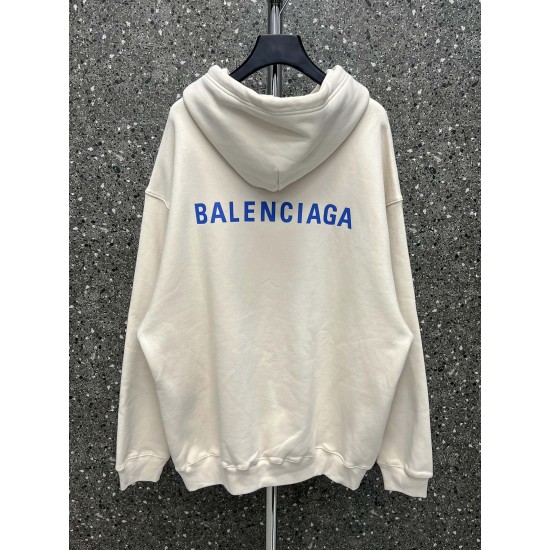 Balenciaga Front Back Logo Print Fleece Winter Autumn Classic Thinken OS Drop Sleeve Couples Hoodies