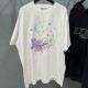 Balenciaga Multicolors Bear Logo Printing Back fashion Men Women Summer Big Size Short Sleeve T-shirt