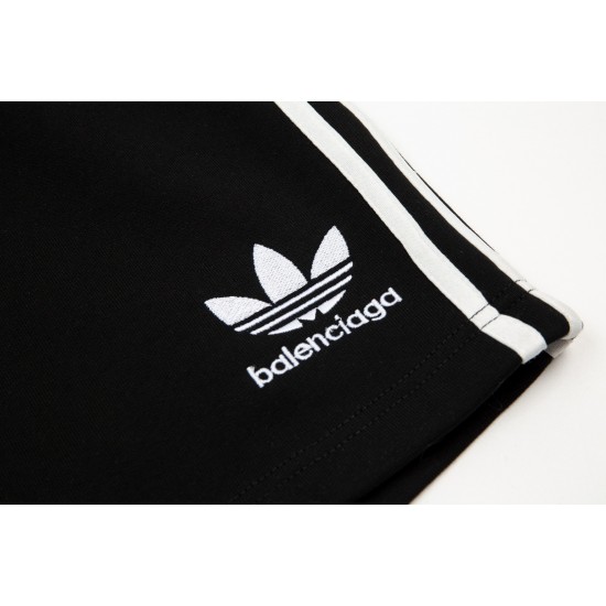 Balenciaga X Adidas 2023 Brand New Cotton Shorts Men Women Logo Embroidery Pants