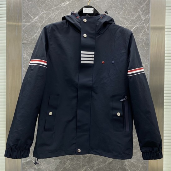 Thom Browne Trench Coat Jacket Men's Waterproof And Windbreaker Jacket Clothing